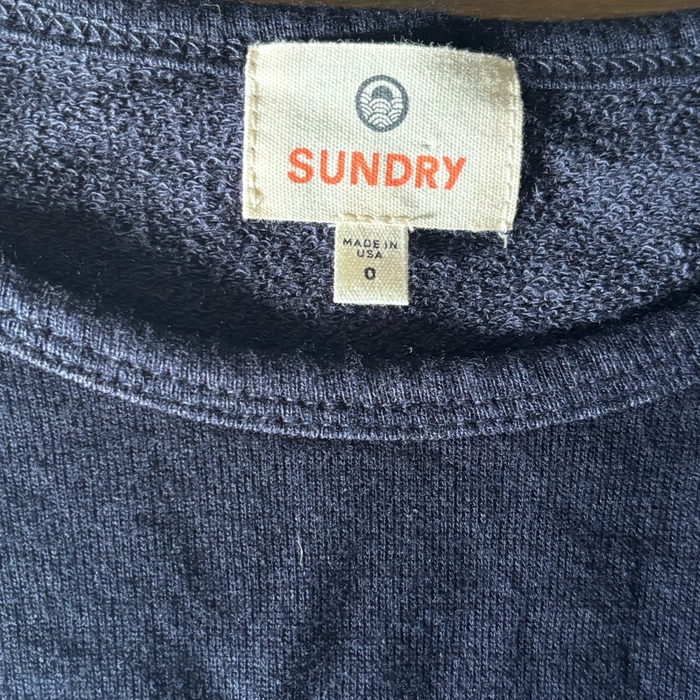 Sundry Anthro Rainbow Heart Graphic Crewneck Sweatshirt, Navy Blue, Size 0 (XS) - Picture 3 of 9